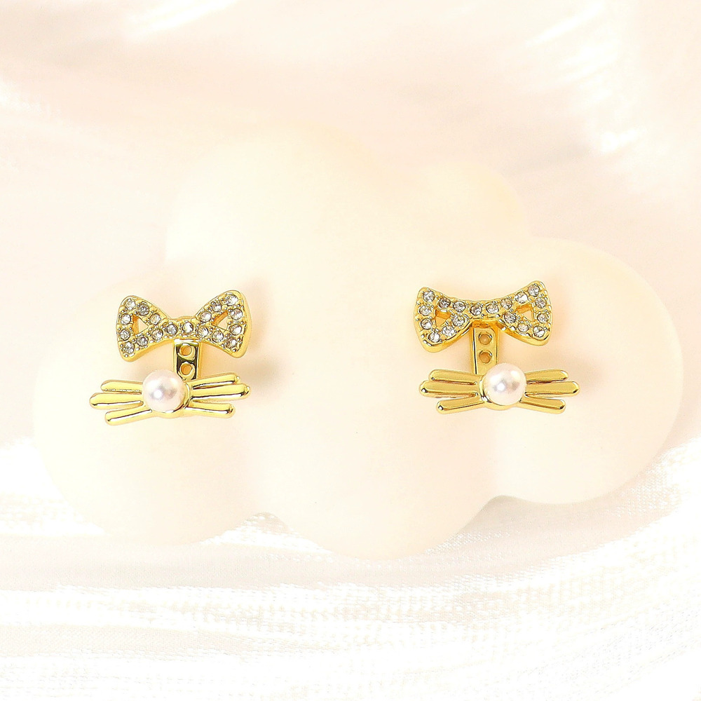 Kate SPADE Cat Whiskers Bow Detachable Metal Earrings
